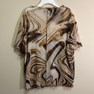 XL Brown/Tan Sheer Shirt